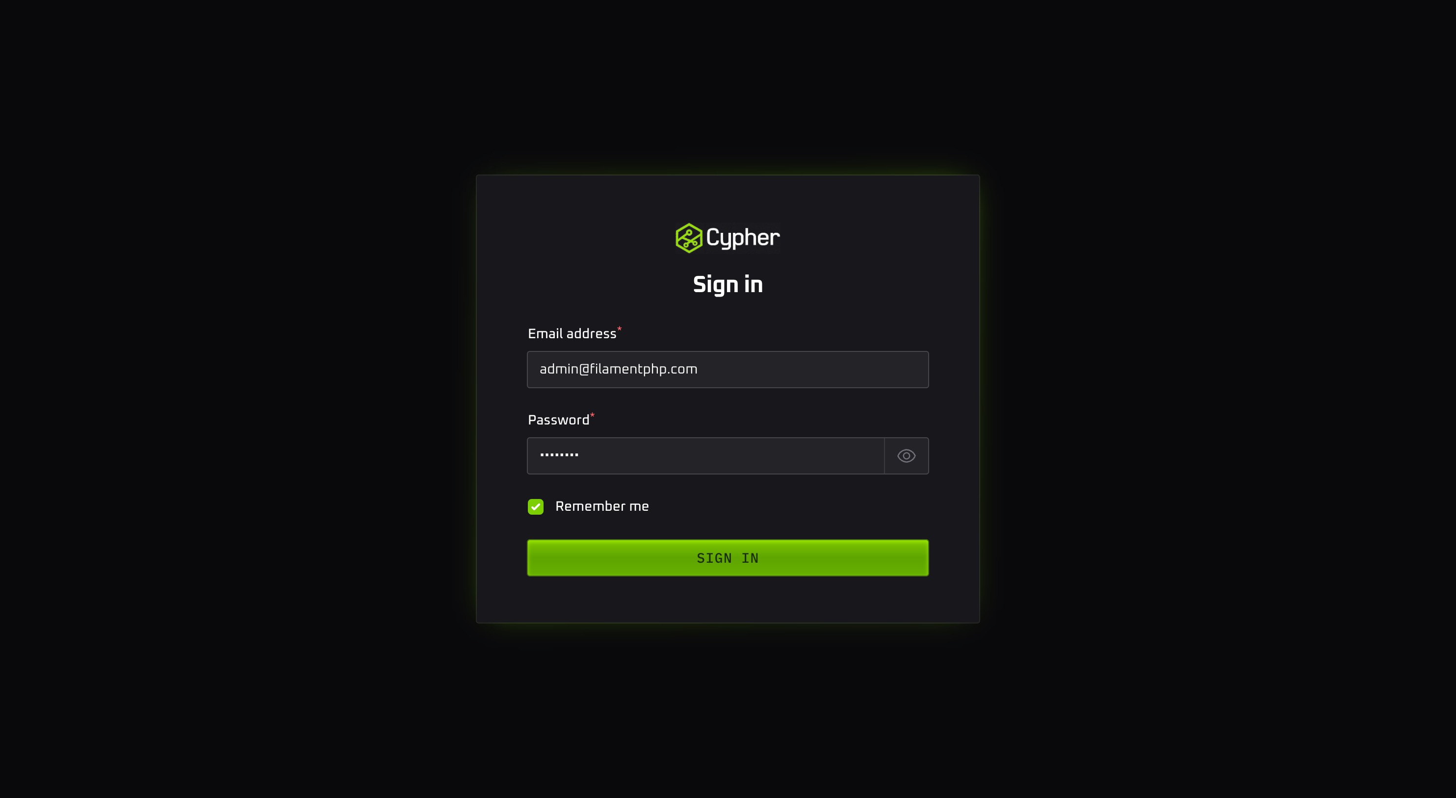 Login Page - Dark Mode