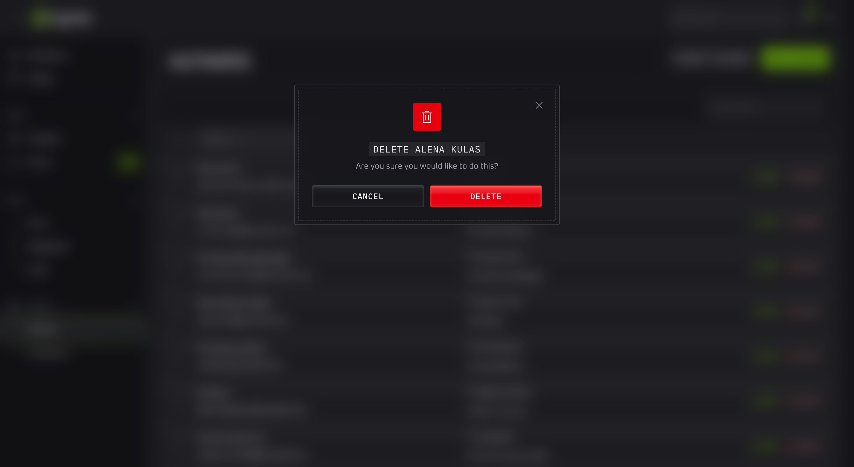 Modal Dialog - Dark Mode