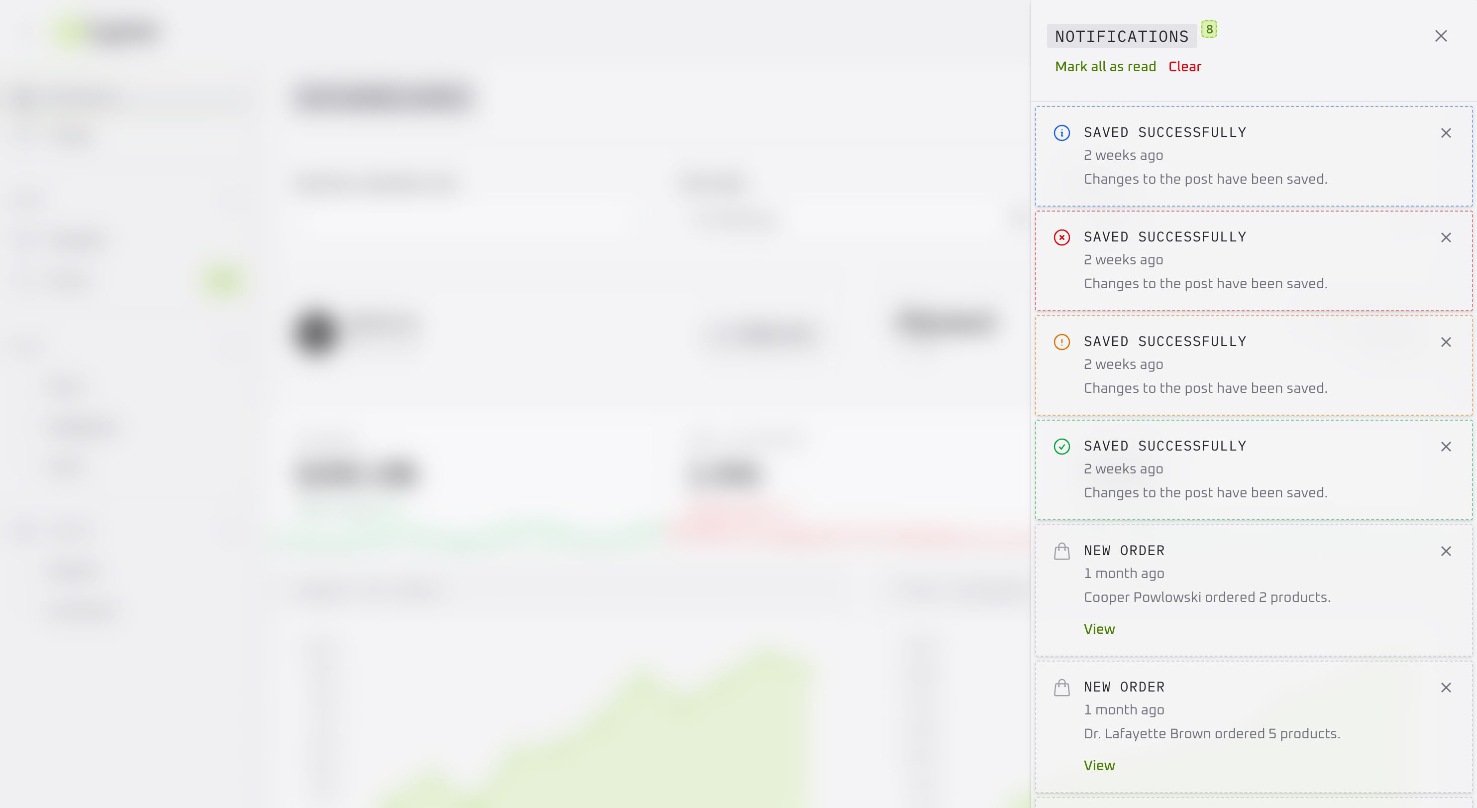 Database Notifications - Light Mode