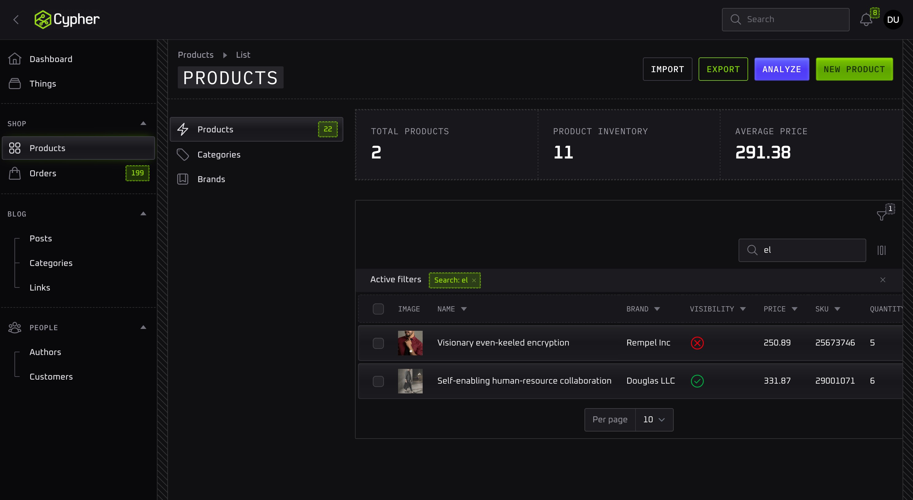 Data Table - Dark Mode