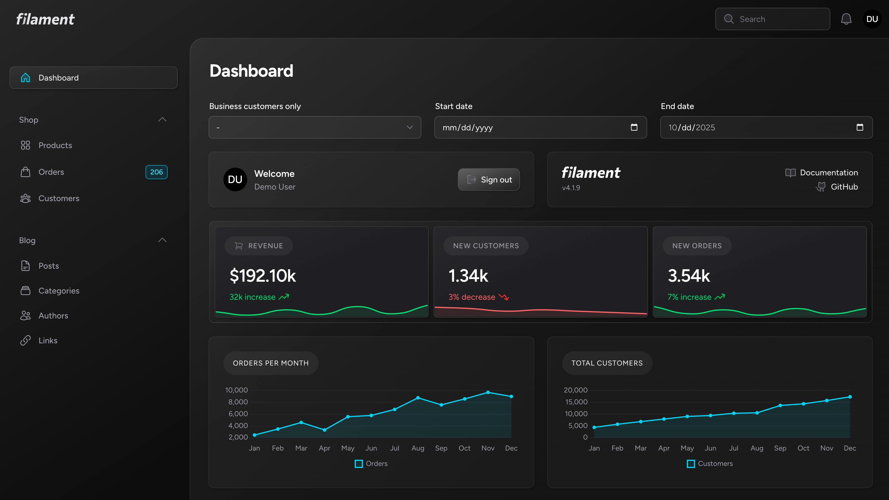 Dashboard Dark Mode