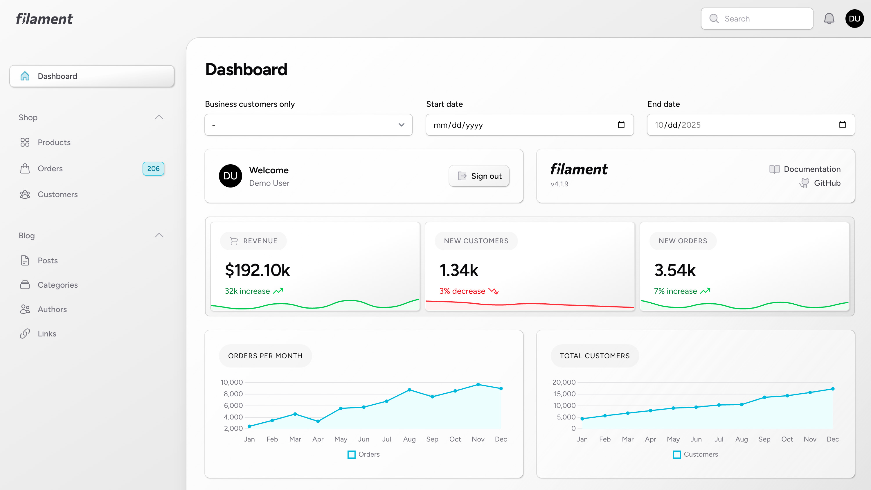 Dashboard Light Mode