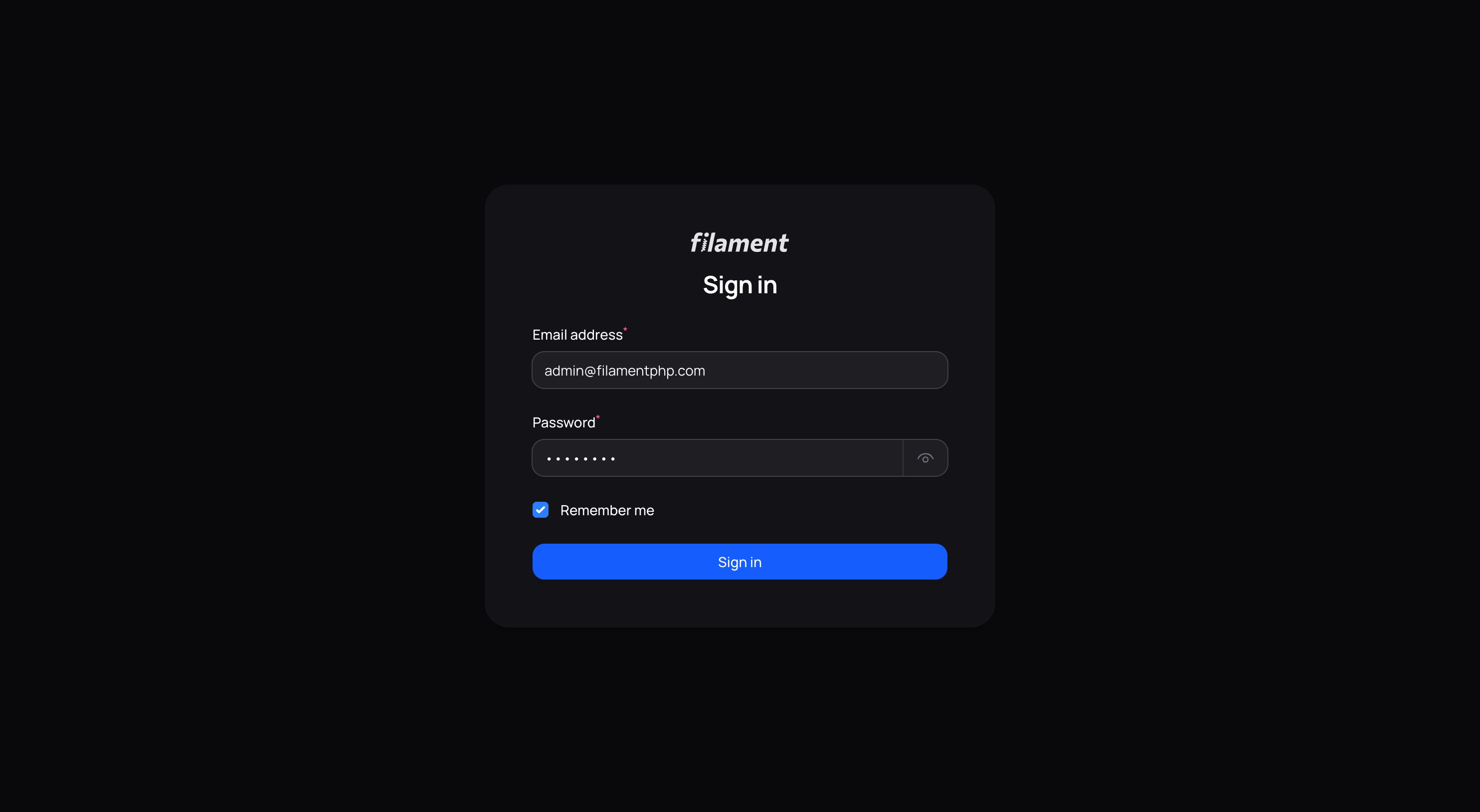 Login Page - Dark Mode