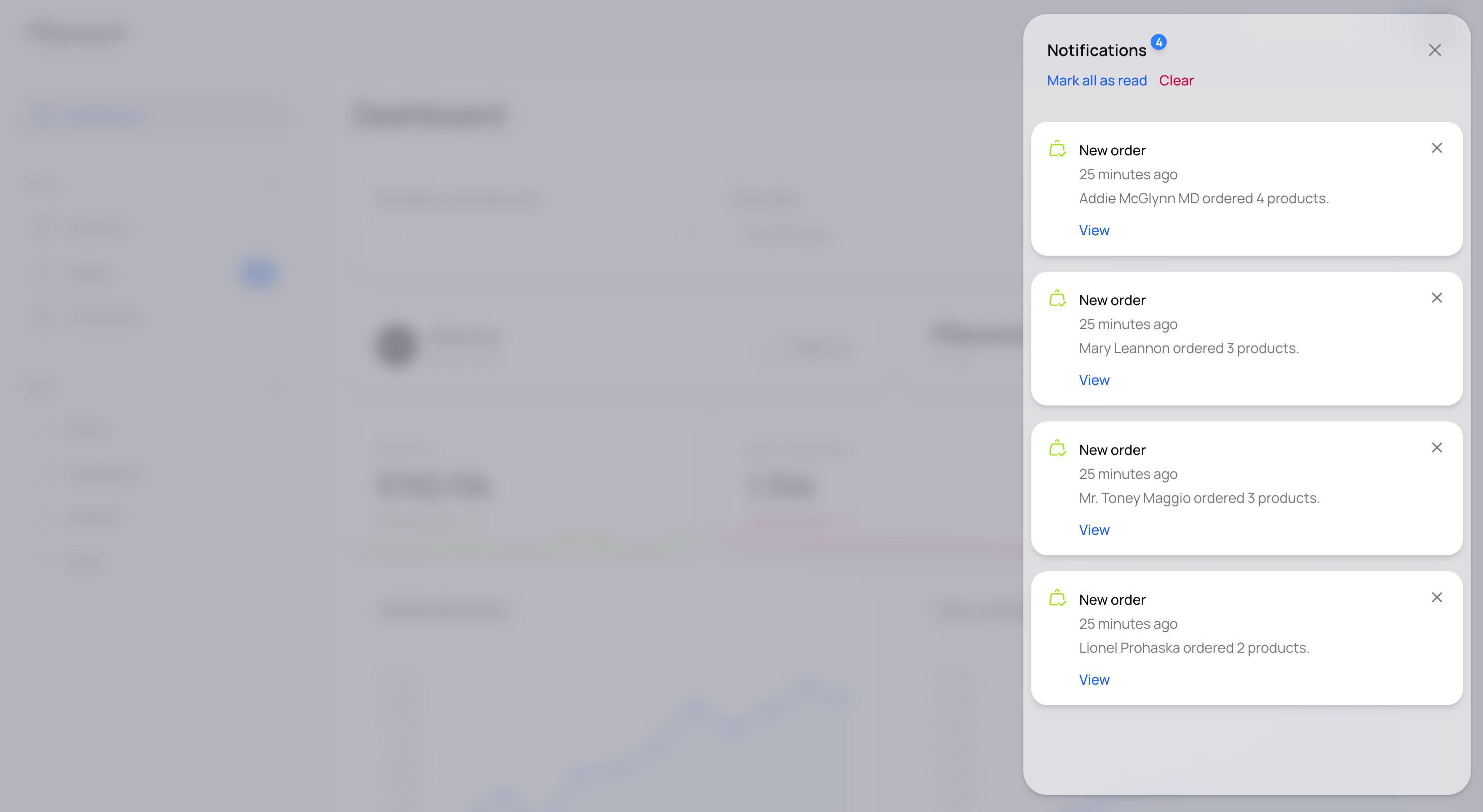 Database Notifications - Light Mode